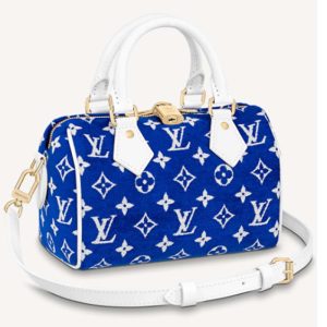Replica Louis Vuitton Women Speedy Bandouliere 20 Bag Blue Monogram Jacquard Velvet Cowhide 2