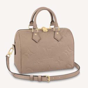 Replica Louis Vuitton Women Speedy Bandoulière 25 Handbag Tourterelle Embossed Grained Cowhide Leather 2