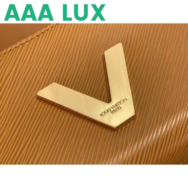 Replica Louis Vuitton Women Twist Lock XL Gold Brown Epi Cowhide Leather Microfiber 9