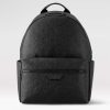 Replica Louis Vuitton LV Unisex Discovery Backpack Black Calf Leather Cowhide Double Zip