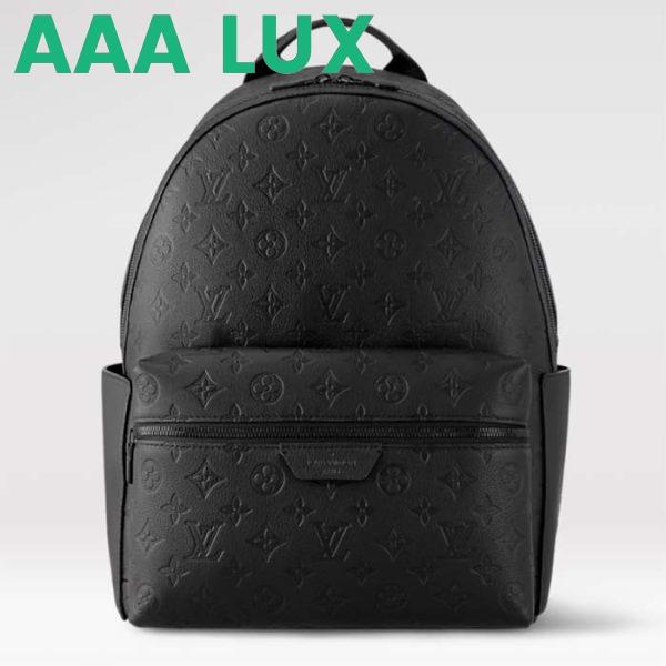 Replica Louis Vuitton LV Unisex Discovery Backpack Black Calf Leather Cowhide Double Zip