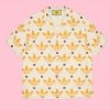 Replica Gucci GG Women Adidas x Gucci Trefoil Print Bowling Shirt Yellow Fully Lined Viscose