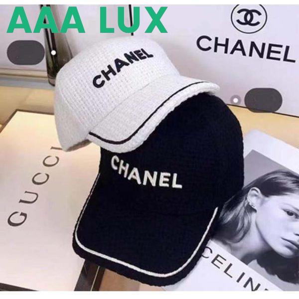 Replica Chanel Unisex CC One Size Black White Cotton Hat 2