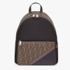 Replica Fendi Unisex Large Backpack Front Pocket Black Nylon Backpack FF Motif