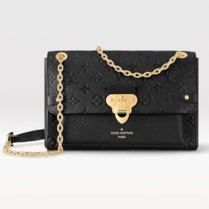 Replica Louis Vuitton Women Vavin PM Handbag Black Embossed Supple Grained Cowhide Leather 2