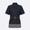 Replica Dior Women Denim Couture Short-Sleeved Belted Jacket