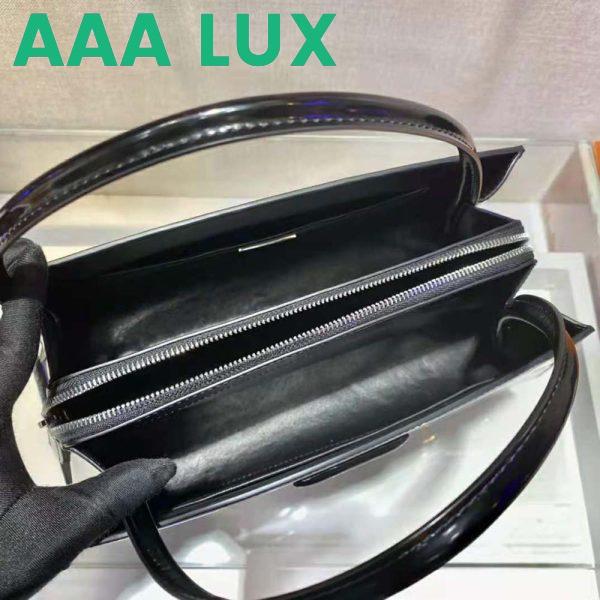 Replica Prada Women Brushed Leather Handbag-Black 10