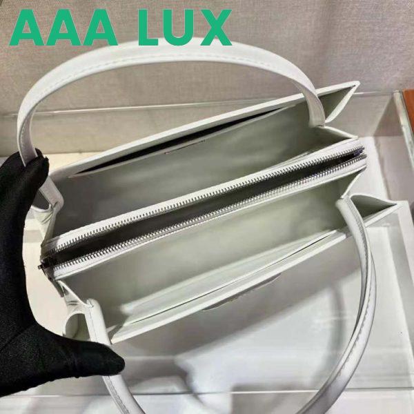 Replica Prada Women Brushed Leather Handbag-White 10