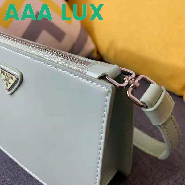 Replica Prada Women Brushed Leather Mini-Bag-Aqua 7