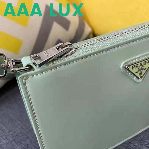 Replica Prada Women Brushed Leather Mini-Bag-Aqua 8
