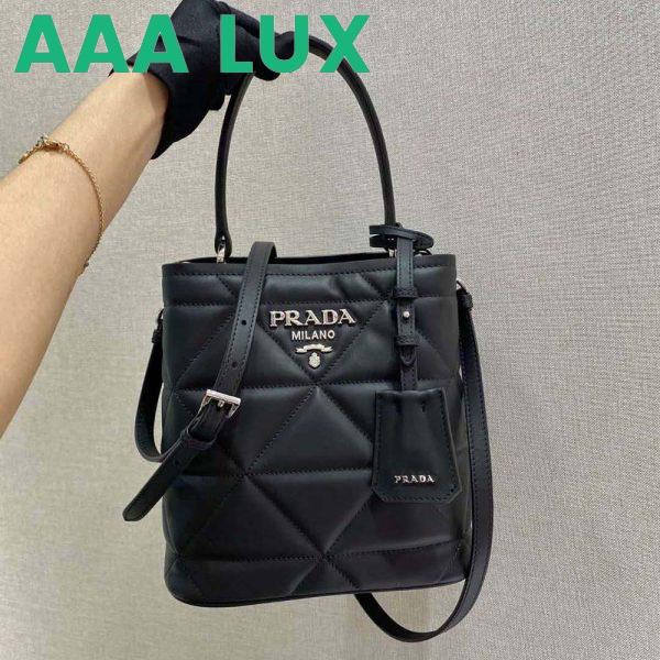 Replica Prada Women Bucket Design Spectrum Leather Bag-Black 3