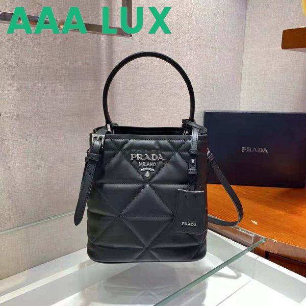 Replica Prada Women Bucket Design Spectrum Leather Bag-Black 4