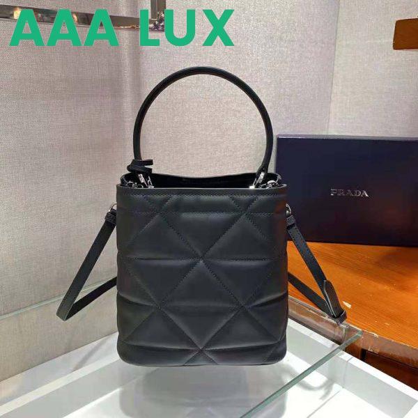 Replica Prada Women Bucket Design Spectrum Leather Bag-Black 5