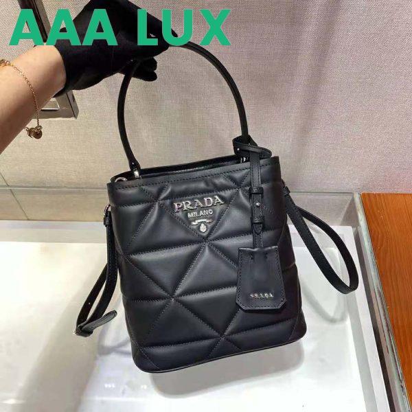 Replica Prada Women Bucket Design Spectrum Leather Bag-Black 6