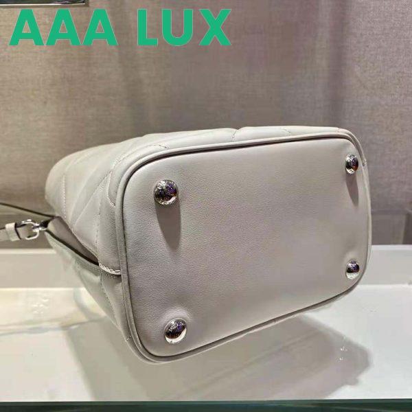 Replica Prada Women Bucket Design Spectrum Leather Bag-White 8