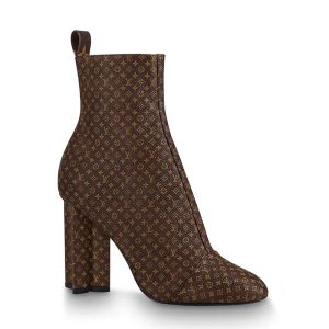 Replica Louis Vuitton LV Women LV Silhouette Ankle Boot in Patent Monogram Canvas-Brown 2