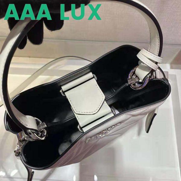 Replica Prada Women Bucket Design Spectrum Leather Bag-White 10