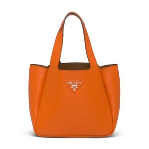 Replica Prada Women Calf Leather Handbag-Orange