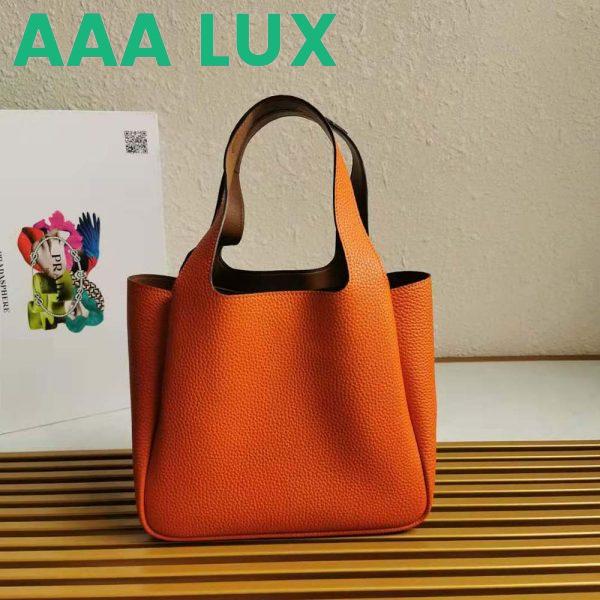 Replica Prada Women Calf Leather Handbag-Orange 4