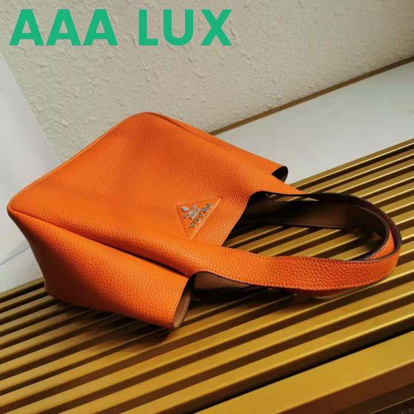 Replica Prada Women Calf Leather Handbag-Orange 6