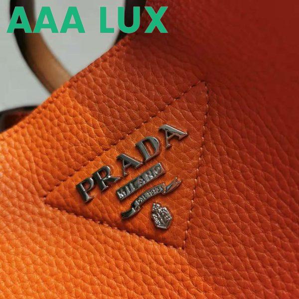 Replica Prada Women Calf Leather Handbag-Orange 9