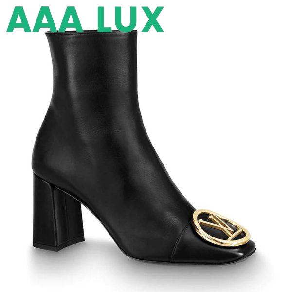 Replica Louis Vuitton LV Women Madeleine Ankle Boot Soft Black Calf Leather 7.5 cm Heel