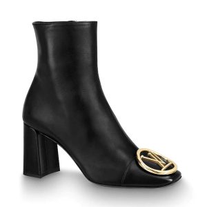 Replica Louis Vuitton LV Women Madeleine Ankle Boot Soft Black Calf Leather 7.5 cm Heel 2