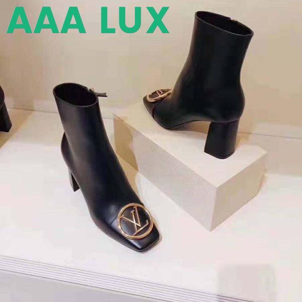 Replica Louis Vuitton LV Women Madeleine Ankle Boot Soft Black Calf Leather 7.5 cm Heel 4