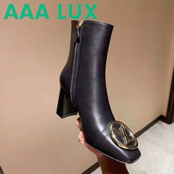 Replica Louis Vuitton LV Women Madeleine Ankle Boot Soft Black Calf Leather 7.5 cm Heel 5