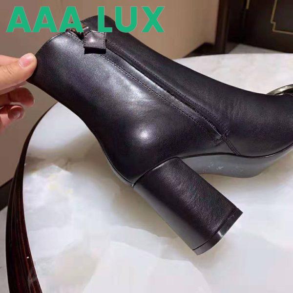 Replica Louis Vuitton LV Women Madeleine Ankle Boot Soft Black Calf Leather 7.5 cm Heel 8