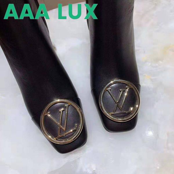 Replica Louis Vuitton LV Women Madeleine Ankle Boot Soft Black Calf Leather 7.5 cm Heel 9