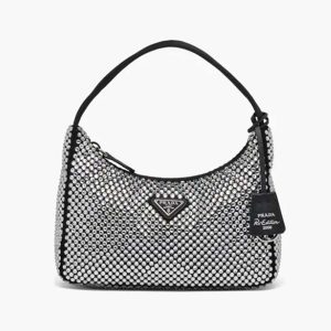 Replica Prada Women Duchesse and Crystal Mini-Bag-Black 2
