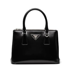 Replica Prada Women Galleria Brushed Leather Small Bag-Black