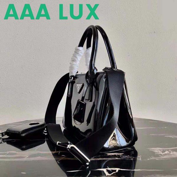 Replica Prada Women Galleria Brushed Leather Small Bag-Black 4