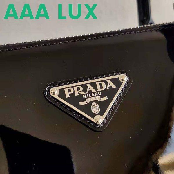 Replica Prada Women Galleria Brushed Leather Small Bag-Black 8