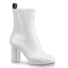Replica Louis Vuitton LV Women Silhouette Ankle Boot Shiny Rubber-White