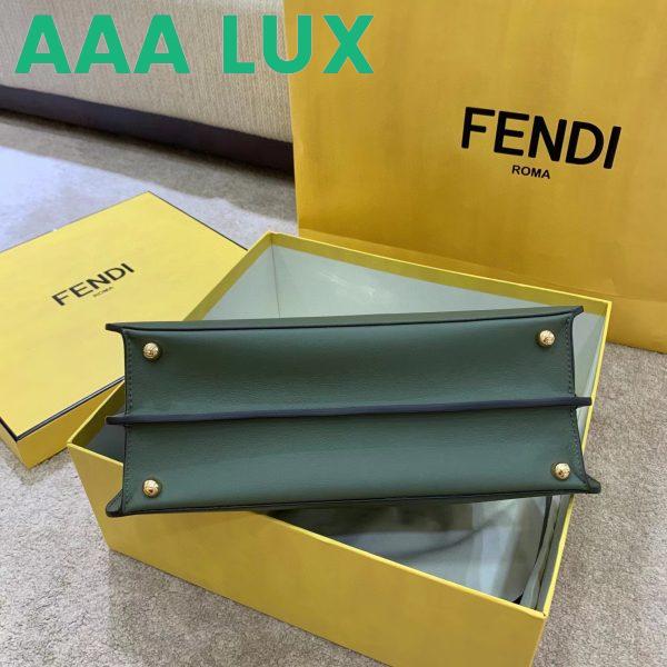 Replica Fendi Women FF Peekaboo Medium Calfskin Leather Bag-Dark Green 6