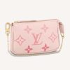 Replica Louis Vuitton LV Women Mini Pochette Accessoires Pink Monogram Empreinte Embossed Supple Grained Cowhide