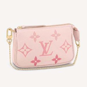 Replica Louis Vuitton LV Women Mini Pochette Accessoires Pink Monogram Empreinte Embossed Supple Grained Cowhide 2