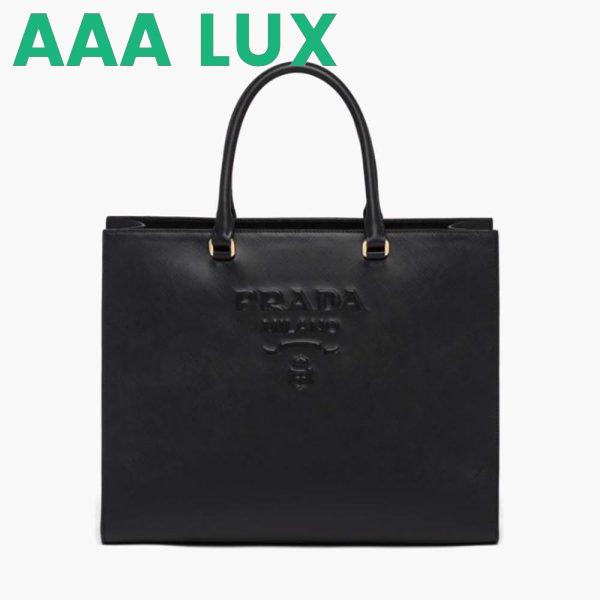 Replica Prada Women Large Saffiano Leather Handbag-Black