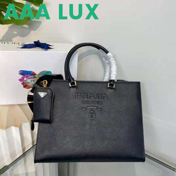 Replica Prada Women Large Saffiano Leather Handbag-Black 5