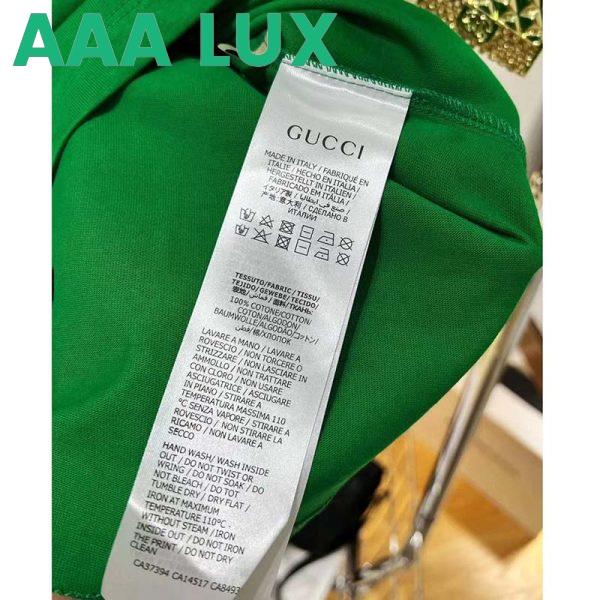 Replica Gucci GG Men Adidas x Gucci Cotton Jersey T-Shirt Green Jersey Crewneck Oversize Fit 11