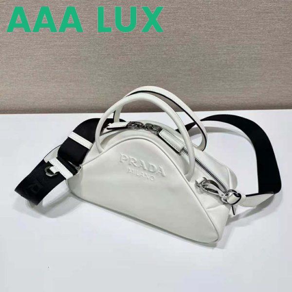 Replica Prada Women Leather Prada Triangle Bag-White 6