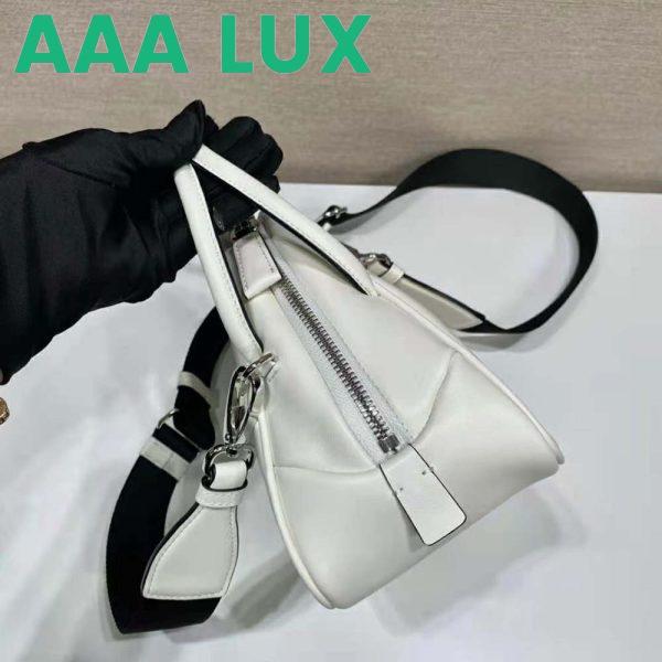 Replica Prada Women Leather Prada Triangle Bag-White 7