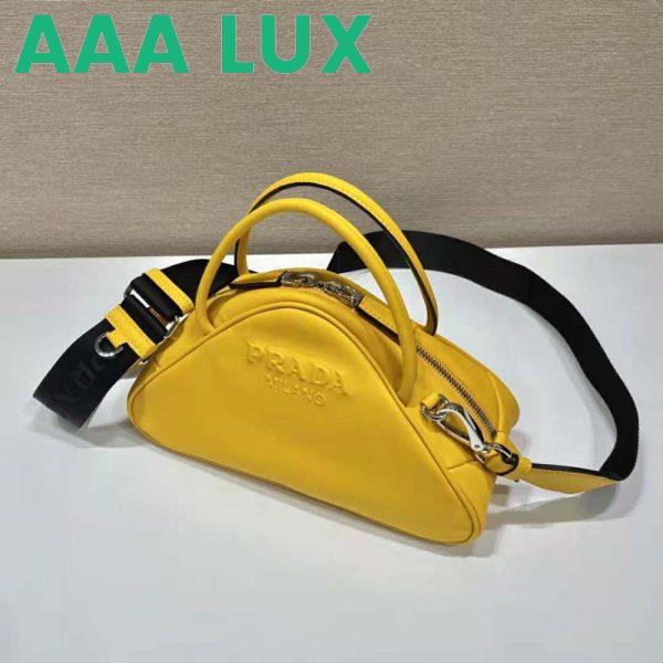 Replica Prada Women Leather Prada Triangle Bag-Yellow 6