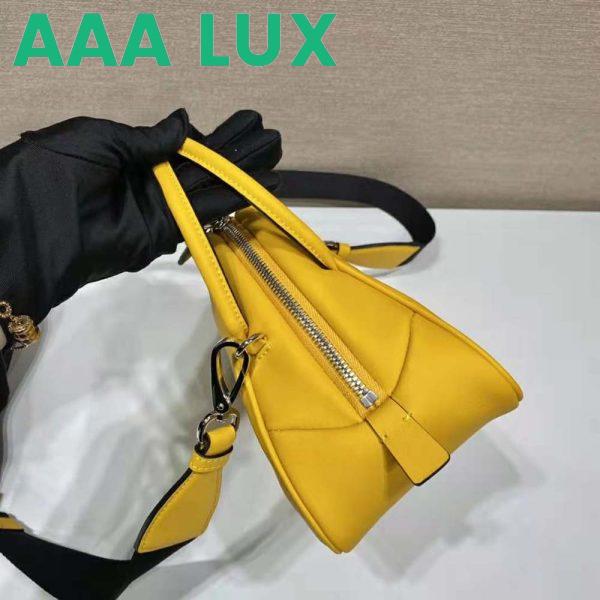 Replica Prada Women Leather Prada Triangle Bag-Yellow 7