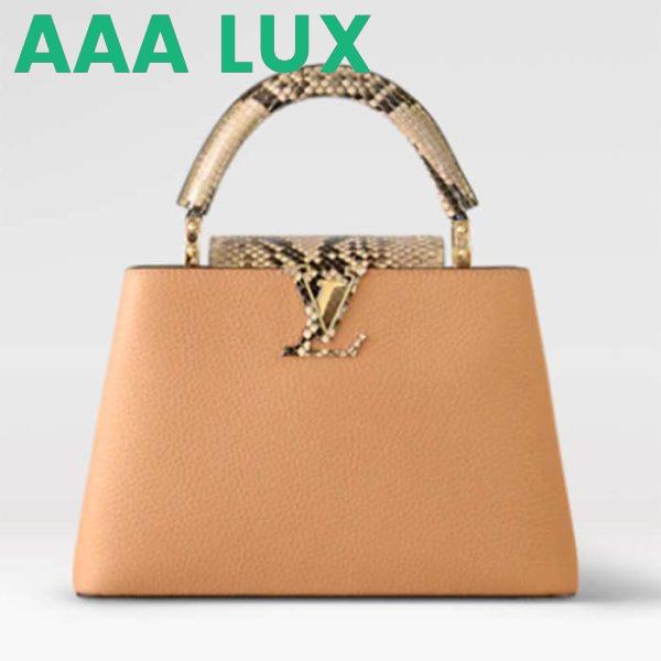 Replica Louis Vuitton LV Women Capucines BB Handbag Brown Taurillon Python Skin Leather 2
