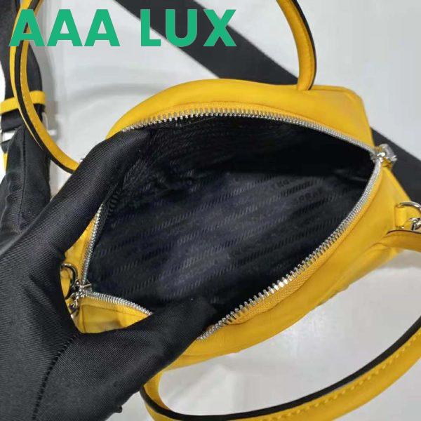 Replica Prada Women Leather Prada Triangle Bag-Yellow 10
