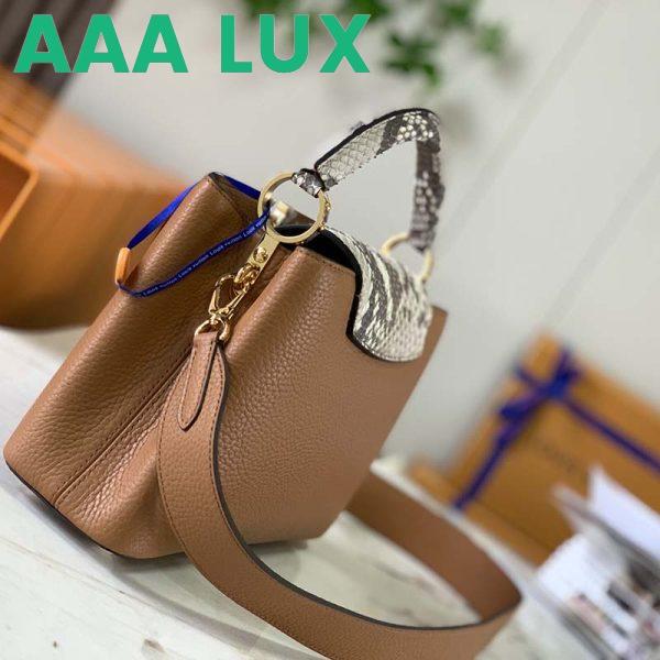 Replica Louis Vuitton LV Women Capucines BB Handbag Brown Taurillon Python Skin Leather 6