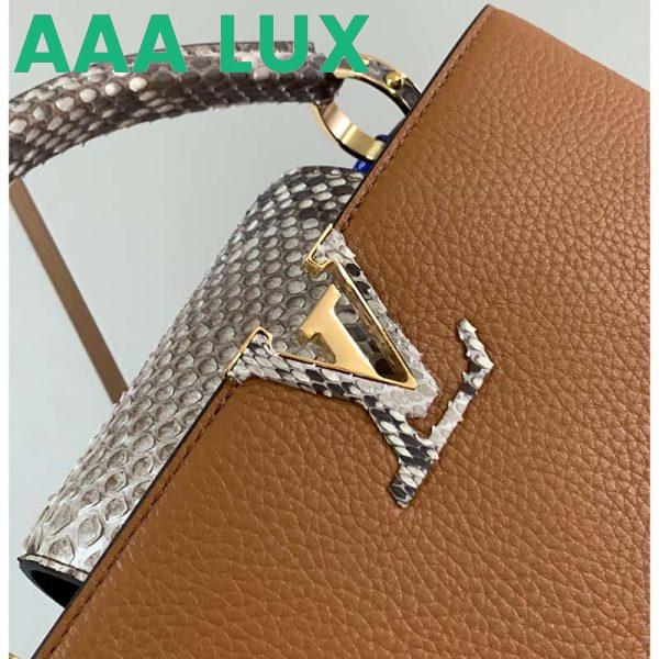 Replica Louis Vuitton LV Women Capucines BB Handbag Brown Taurillon Python Skin Leather 9